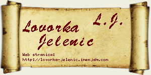 Lovorka Jelenić vizit kartica
